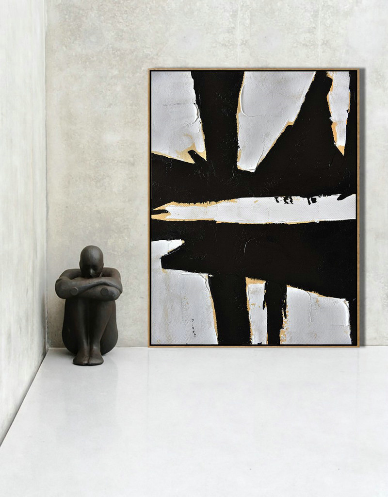Extra Large Textured Painting On Canvas,Minimalist Painting On Canvas, Palette Knife Vertical Minimal Art - Large Paintings For Living Room